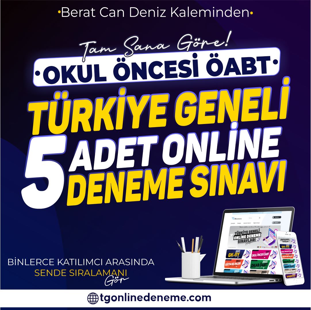 Okul Öncesi ÖABT Türkiye Geneli 5 Adet Online Deneme Sınavı