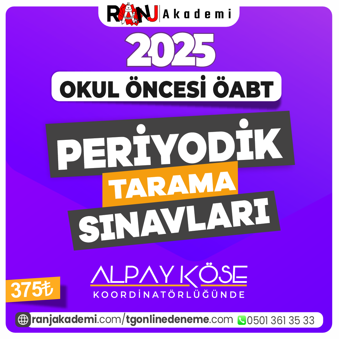 2025 Okul Öncesi ÖABT Periyodik Tarama Sınavları - Ranj Akademi