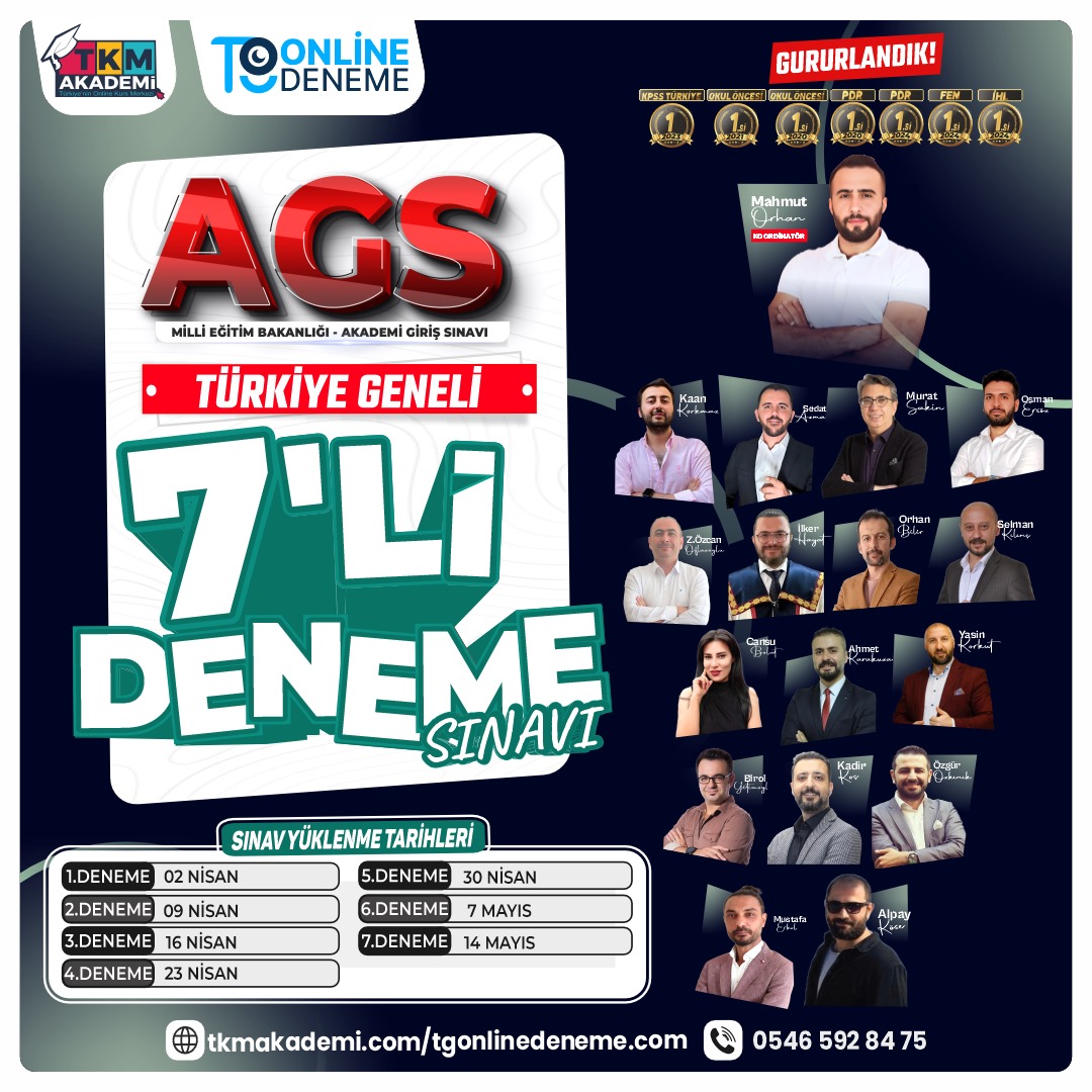 2025 MEB-AGS Türkiye Geneli 7 Deneme Sınavı - TKM Akademi